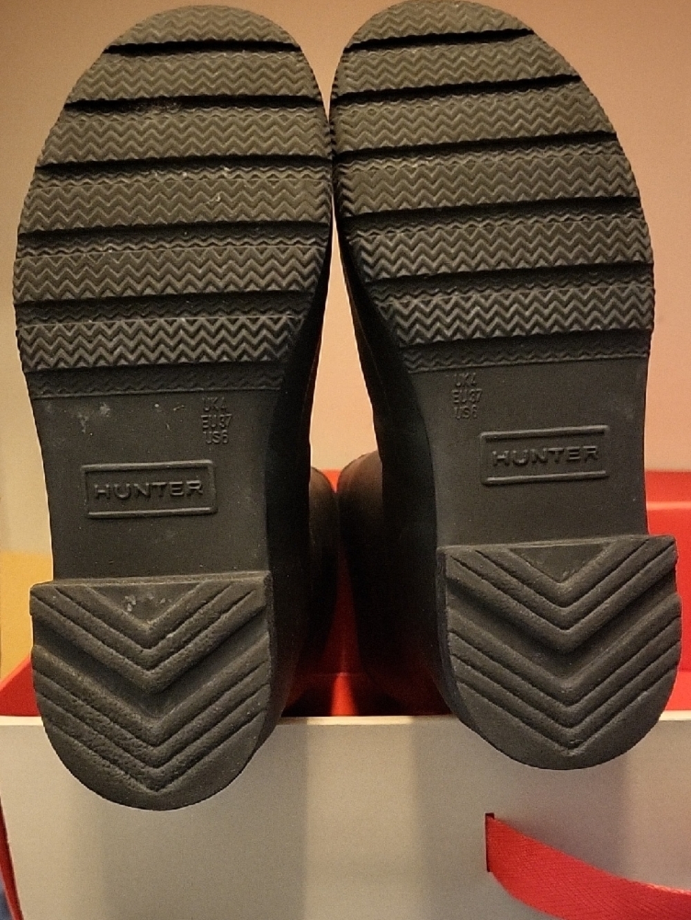 Hunter Tall Matte Black Rubber Boots with Logo - Picture 3 of 4